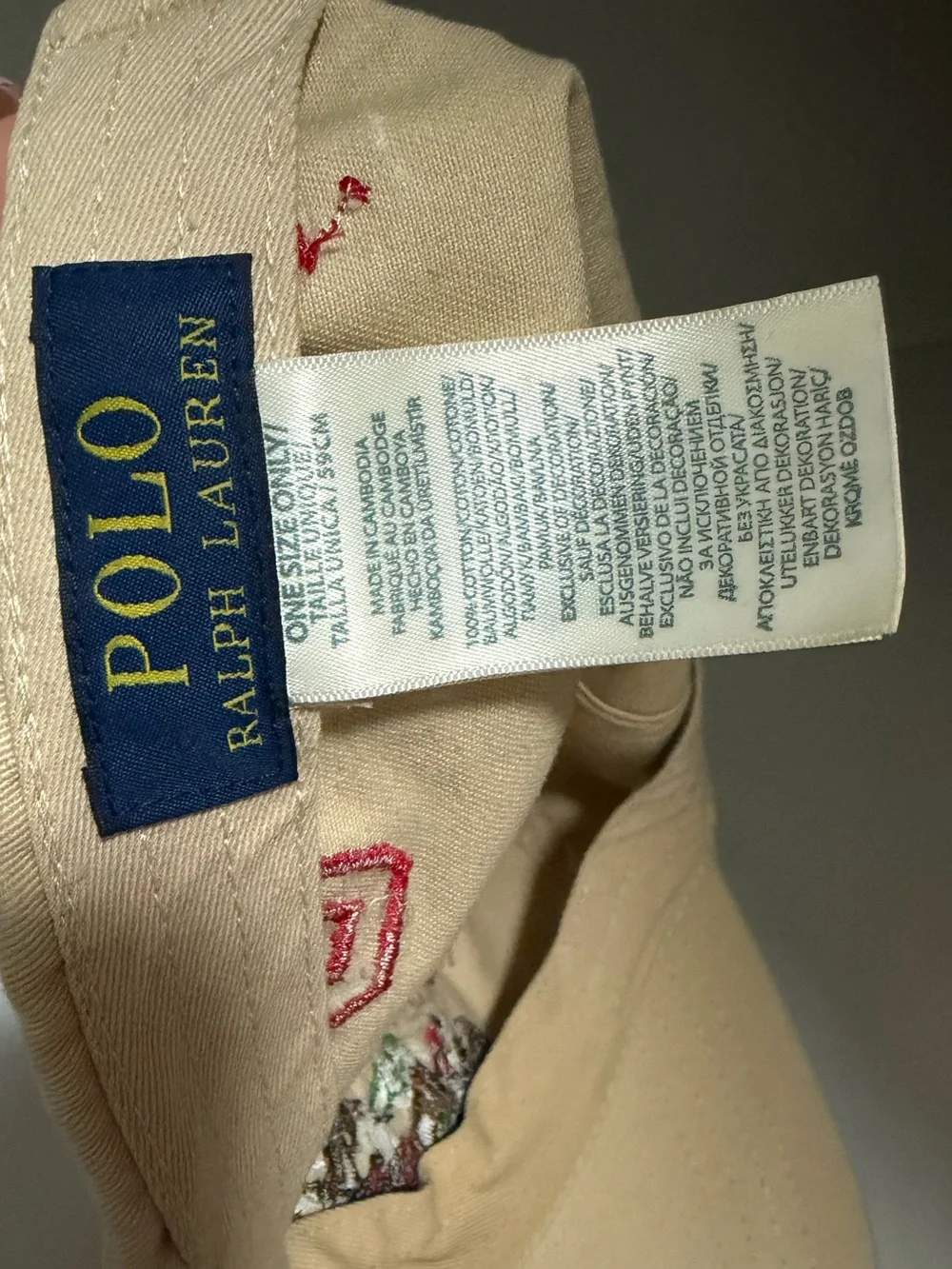 Polo by Ralph Lauren Beige Kids Polo Players Embroidered Cap